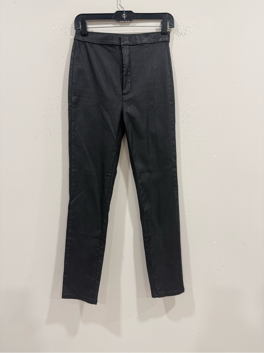 Massimo Dutti Women’s Black Coated Pants Slim Fit Trousers EU 36 US 4